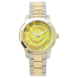Gold Circles Yellow Loops Time Watch Armbanduhr