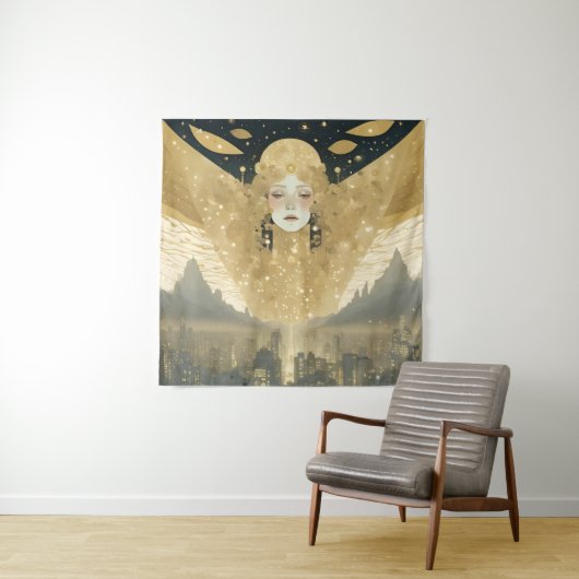 Gold City Angel Tapestry Wandteppich (Beispiel)