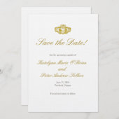 Gold Claddagh Ring Save the Date Card (Vorne/Hinten)