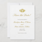 Gold Claddagh Ring Save the Date Card (Vorderseite)
