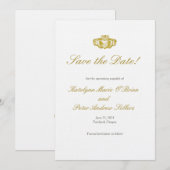 Gold Claddagh Ring Save the Date Karte (Vorne/Hinten)
