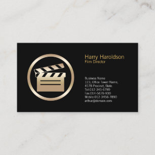 Gold Clapperboard Icon Director Business Card Visitenkarte