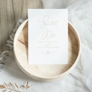 Gold Class Chic Minimalistisch Save the Date Postk Postkarte