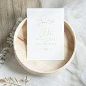 Gold Class Chic Minimalistisch Save the Date Postk Postkarte