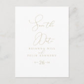 Gold Class Chic Minimalistisch Save the Date Postk Postkarte (Vorderseite)