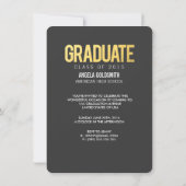 GOLD CLASS OF 2015 ABSCHLUSS FOTO INVITE EINLADUNG (Rückseite)