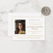 Gold Class of 2025 Abschluss Announcement Card Mitteilungskarte (Vorderseite/Rückseite Beispiel)