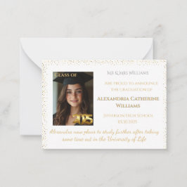 Gold Class of 2025 Abschluss Announcement Card Mitteilungskarte