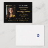 Gold Class of 2025 Abschluss Announcement Card Mitteilungskarte (Vorne/Hinten)