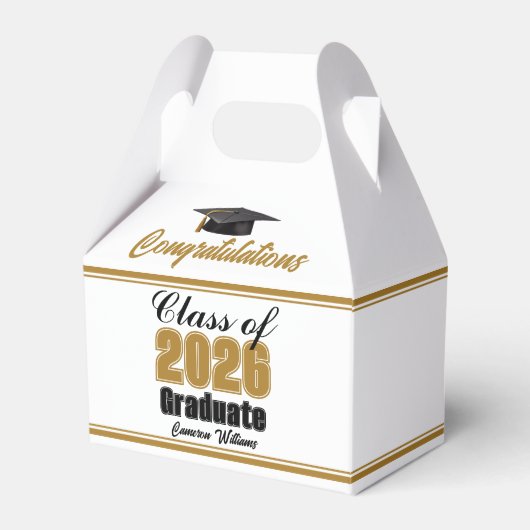 Gold Class of 2026 Custom Graduation Party Geschenkschachtel (Vorderseite)