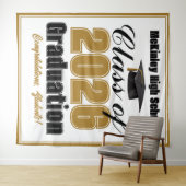 Gold Class of 2026 Graduation Party Photo Booth Wandteppich (Beispiel (Horizontal))