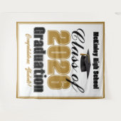 Gold Class of 2026 Graduation Party Photo Booth Wandteppich (Vorderseite (Horizontal))