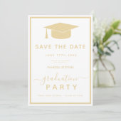 Gold Classic Abschluss Save the Date (Stehend Vorderseite)