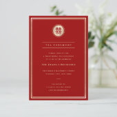 Gold Classic Circle Double Happiness Teezeremonie Begleitkarte (Stehend Vorderseite)