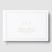 Gold Classic Elegance Script Monogram Wedding Gues Gästebuch (Vorderseite)