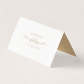 Gold Classic Floral Wedding Platzkarte (Rückseite)
