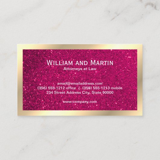 Gold Classic Monogram | QR CODE | Glitzer Visitenkarte (Rückseite)