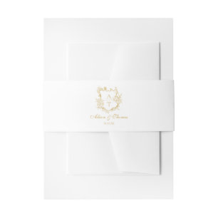 Gold Classic Monogram Wappen Wedding Einladungsbanderole