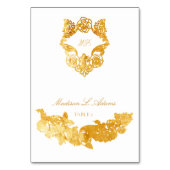 Gold Classic Ornament Namenskarte Tischnummer (Vorderseite)