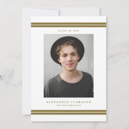 Gold Classic Streifen Moderner Foto Abschluss Ankündigung