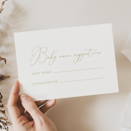 Gold Classy Chic Baby Name Suggestions Card