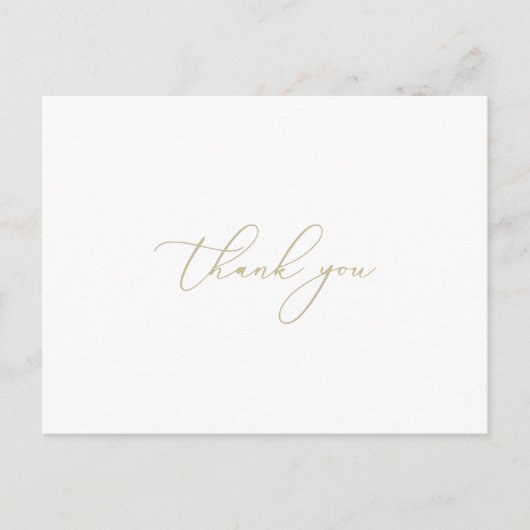 Gold Classy Chic Minimalistisch Danke an die Postc Postkarte (Vorderseite)