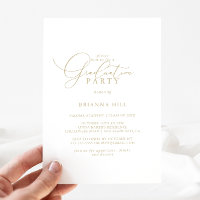 Gold Classy Chic Minimalistisch Graduation Party
