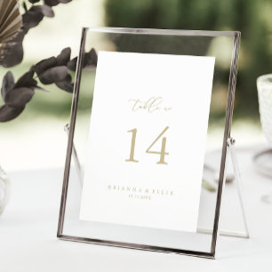 Gold Classy Chic Minimalistisch Hochzeitsstimmung Tischnummer