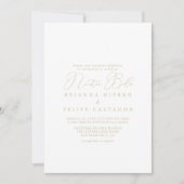 Gold Classy Chic Minimalistisch Nuestra Boda Weddi Einladung (Vorderseite)