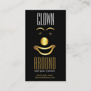 Gold Classy Clown Logo Visitenkarte