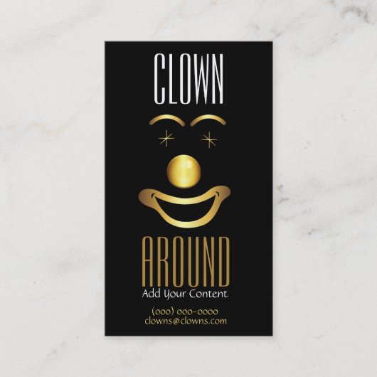 Gold Classy Clown Logo Visitenkarte (Vorderseite)