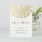 Gold Classy Verziert Mandala Grand Opening Einladu Dankeskarte (Stehend Vorderseite)