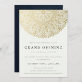Gold Classy Verziert Mandala Grand Opening Einladu Dankeskarte (Vorne/Hinten)