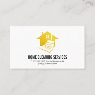 Gold Clearing House Broom Logo Visitenkarte