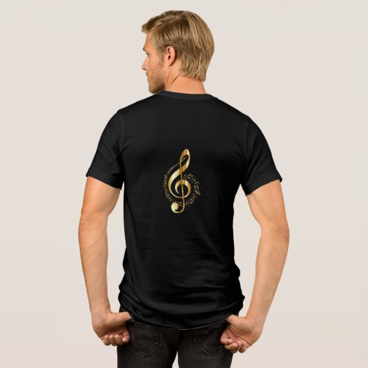 Gold Clef und Notizen Tri-Blend Shirt (Rückseite voll)