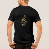 Gold Clef und Notizen Tri-Blend Shirt (Rückseite)