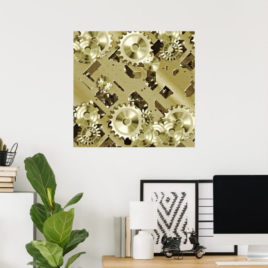 Gold Clockwork Kontrollen 2 Poster (Heimbüro)