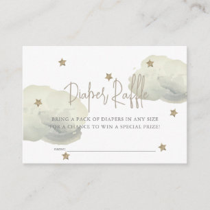 Gold Cloud & Star Baby Duschdusche Windeln Raffle Begleitkarte