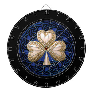 Gold Clover Celtic Knots Dart Board Dartscheibe