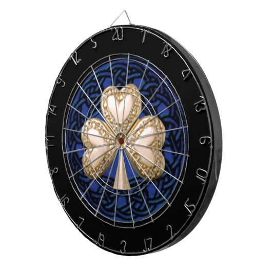 Gold Clover Celtic Knots Dart Board Dartscheibe (Vorderseite rechts)