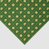 Gold Clover Grid Green St. Patrick’s Seidenpapier (Ausschnitt)