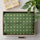 Gold Clover Grid Green St. Patrick’s Seidenpapier (Geschenk)