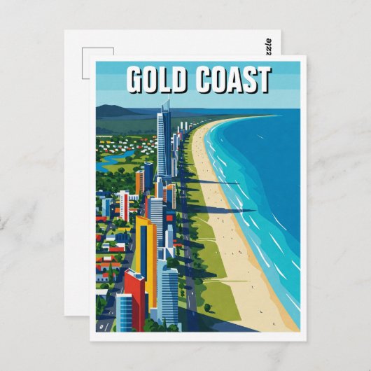 Gold Coast Australia Reisen Abstraktes Design Postkarte (Vorne/Hinten)
