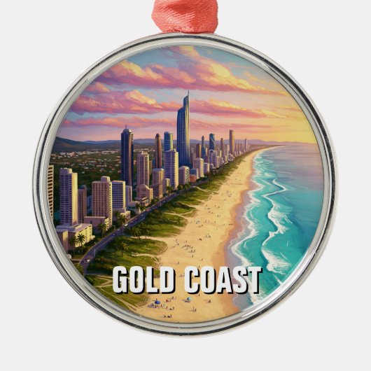 Gold Coast Australia Reisen Ornament Aus Metall (Vorne)