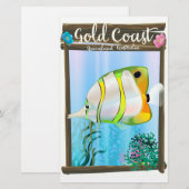 Gold Coast Australia Reiseplakat. Briefpapier (Vorne/Hinten)