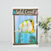 Gold Coast Australia Reiseplakat. Briefpapier (Stehend Vorderseite)