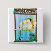 Gold Coast Australia Reiseplakat. Button (Vorderseite)