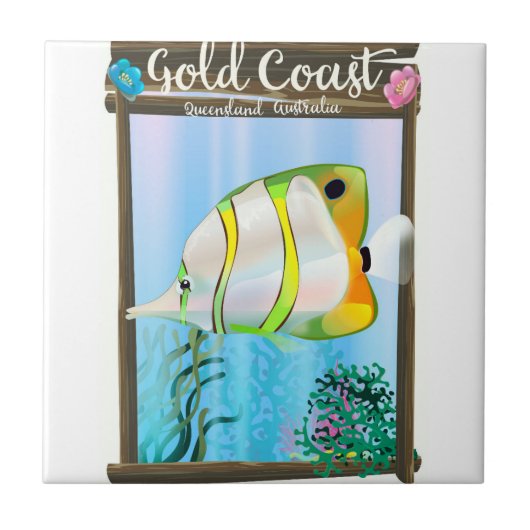 Gold Coast Australia Reiseplakat. Fliese (Vorderseite)