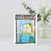 Gold Coast Australia Reiseplakat. Postkarte (Stehend Vorderseite)