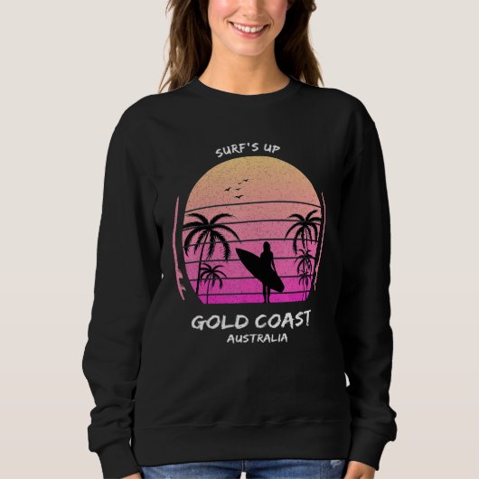 Gold Coast Australia Surf's up Surfing Sports Gift Sweatshirt (Vorderseite)